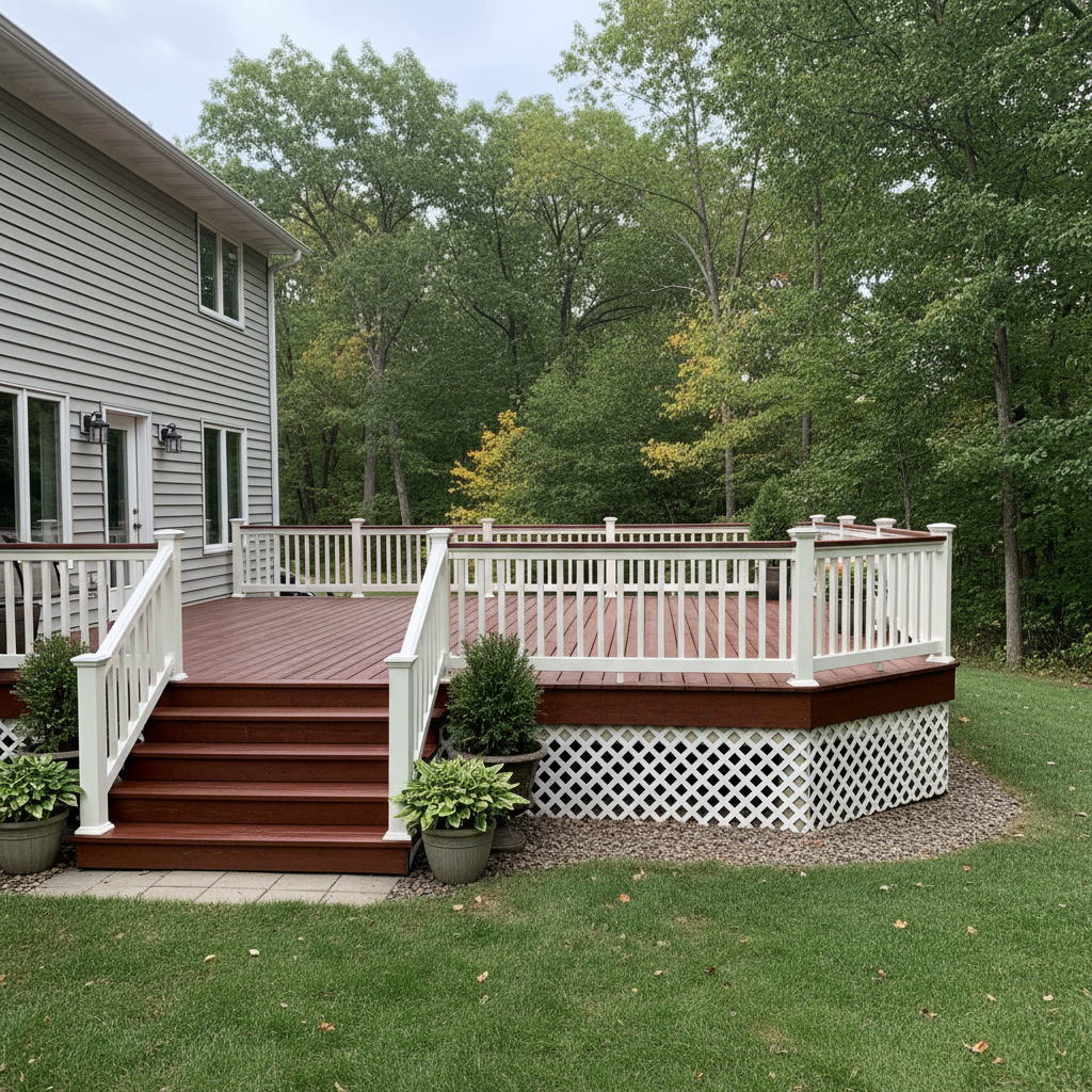 Completed deck painting & staining work at a residential property in North Oaks, MN
