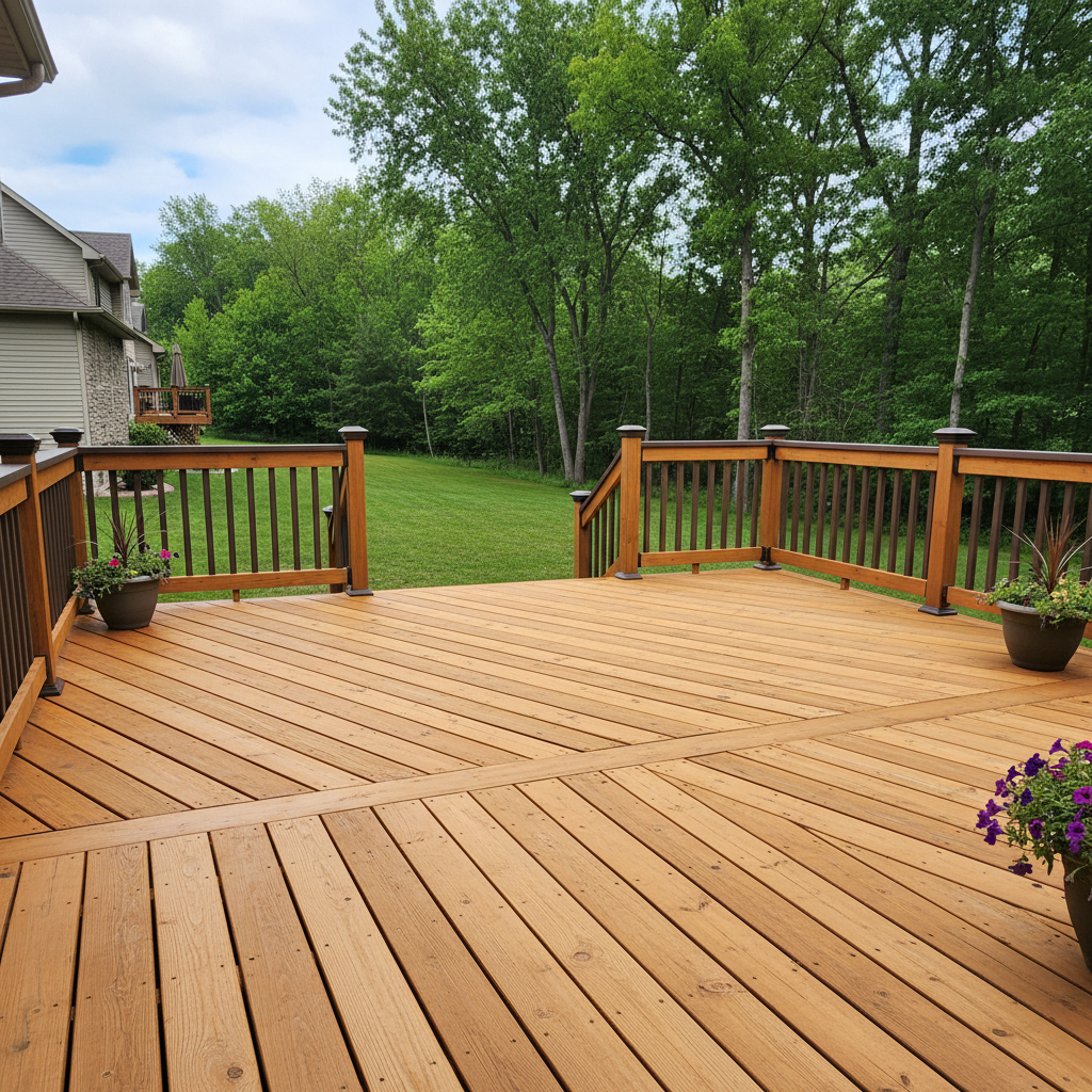 Completed deck repair work at a residential property in Minnetrista, MN