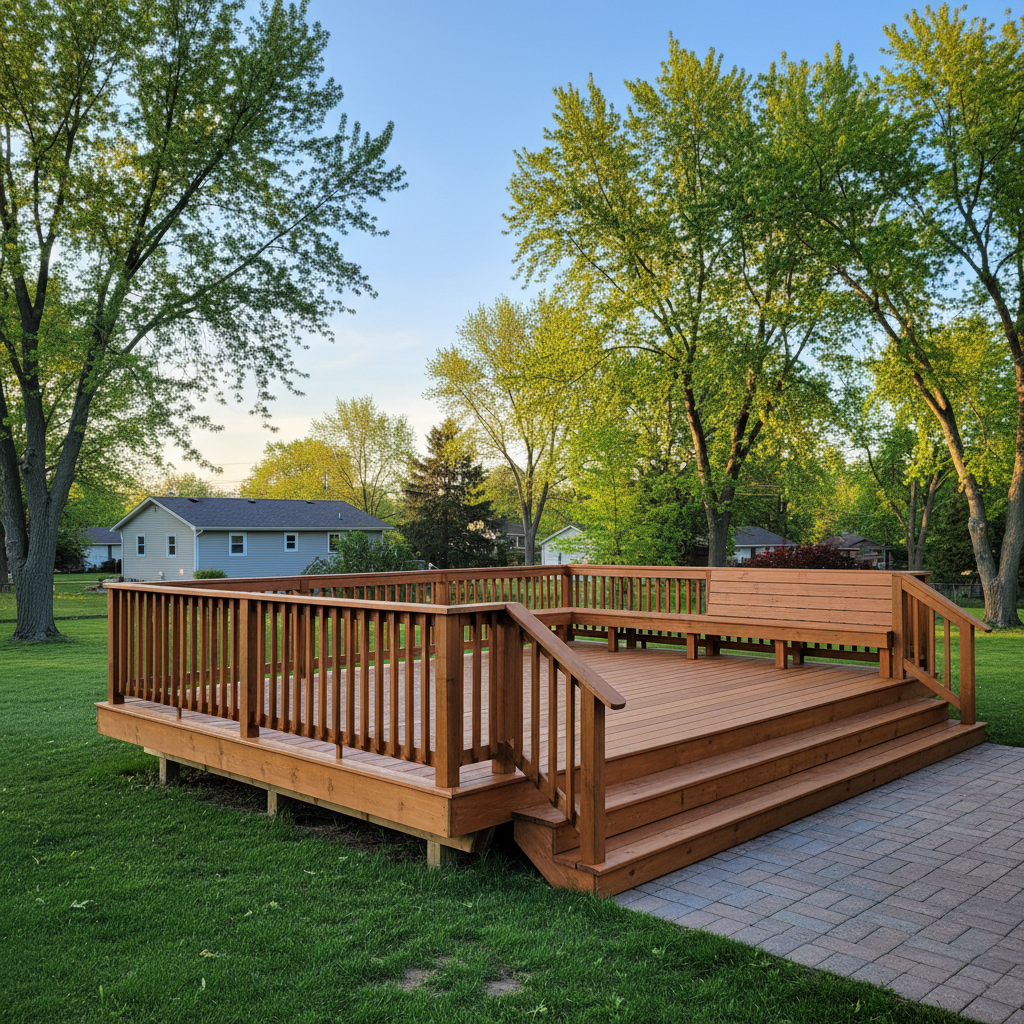 Completed deck painting & staining work at a residential property in Burnsville, MN