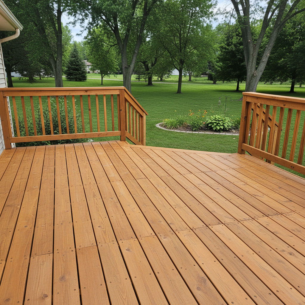 Completed deck repair work at a residential property in Medina, MN