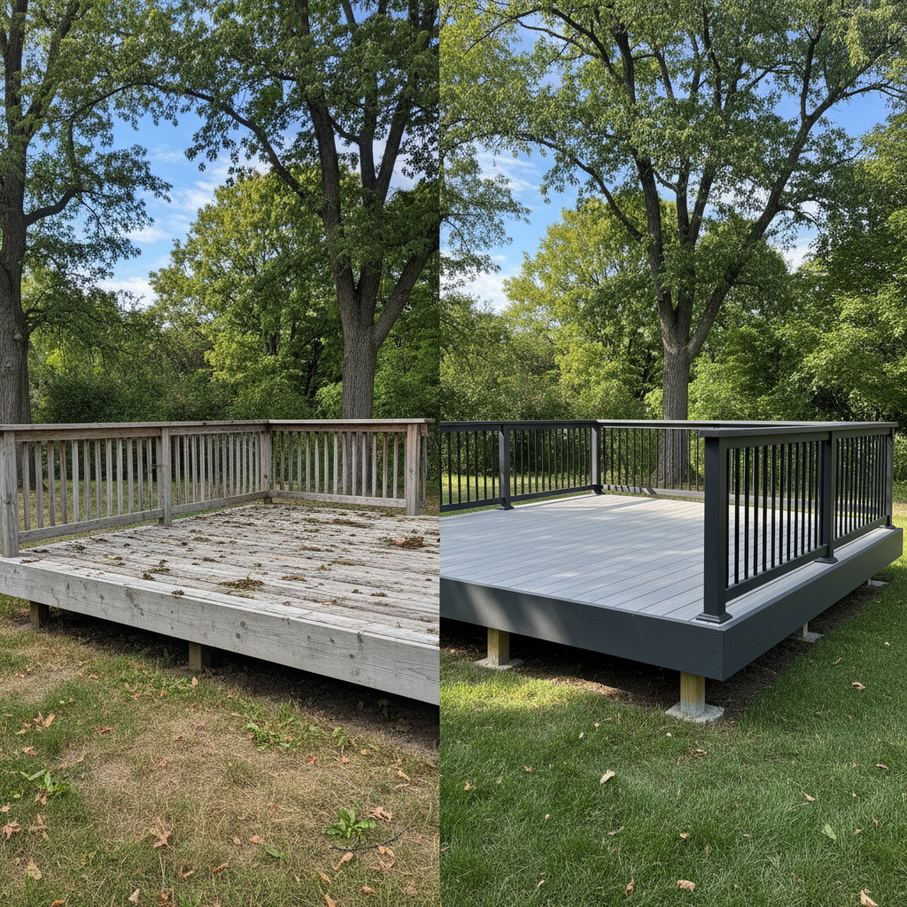 Completed metal decks work at a residential property in St Paul, MN