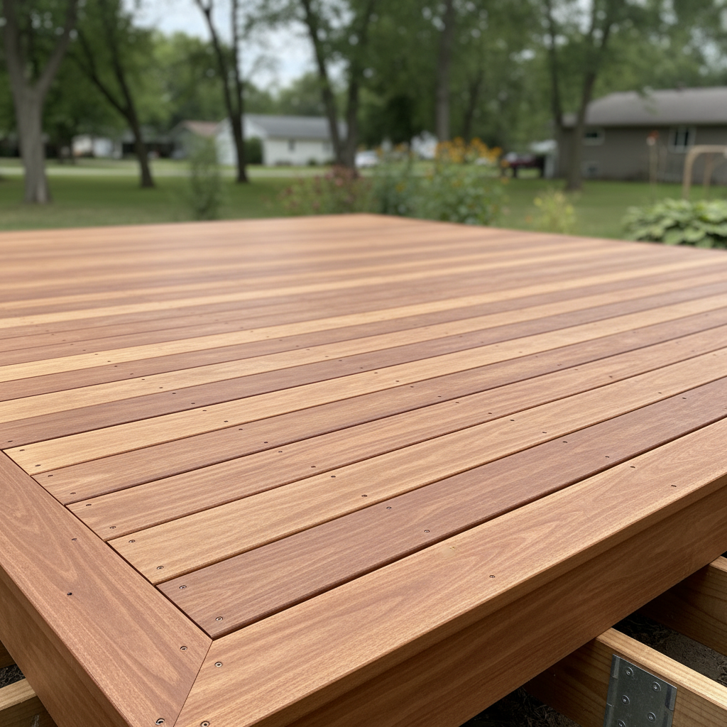 Completed deck construction work at a residential property in St Paul, MN