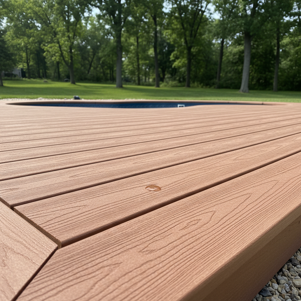 Completed pool decks work at a residential property in St Paul, MN