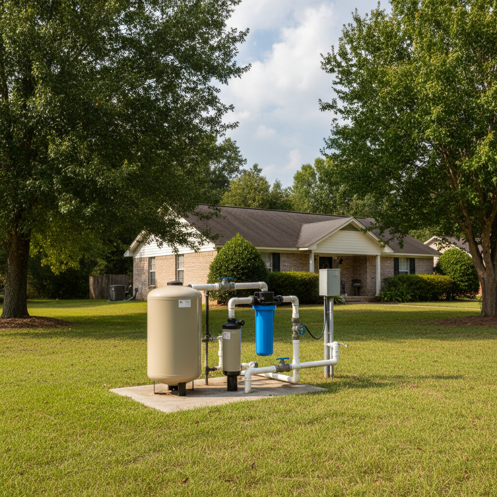 Completed water treatment work at a residential property in Gulfport, MS