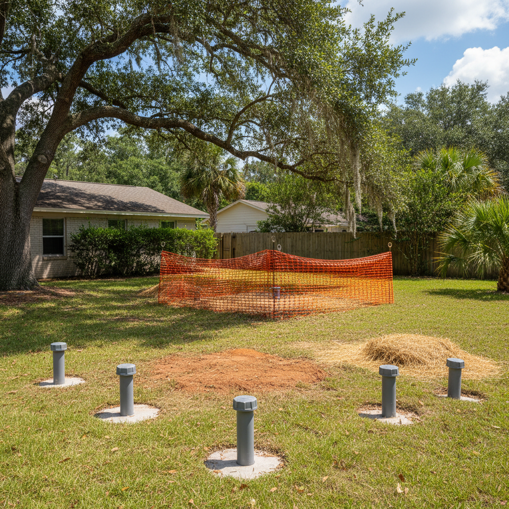 Completed environmental drilling work at a residential property in Gulfport, MS