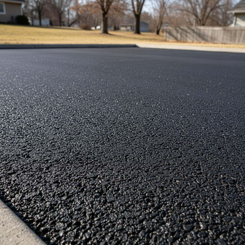 Completed parking lot paving work at a residential property in Columbia, MO