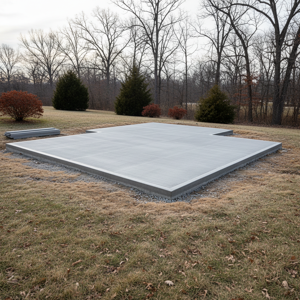 Completed concrete foundations work at a residential property in Aurora, MO