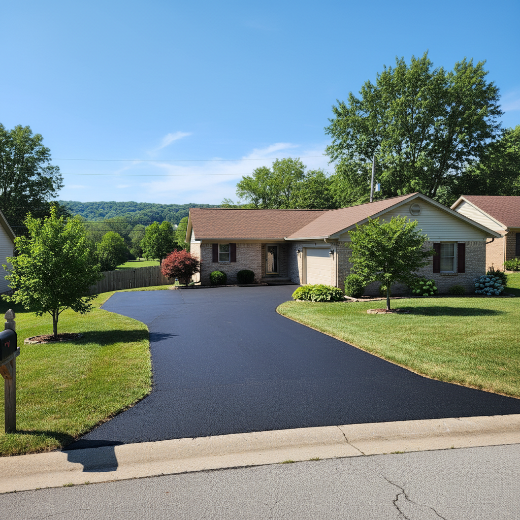 Completed driveway paving work at a residential property in Springfield, MO