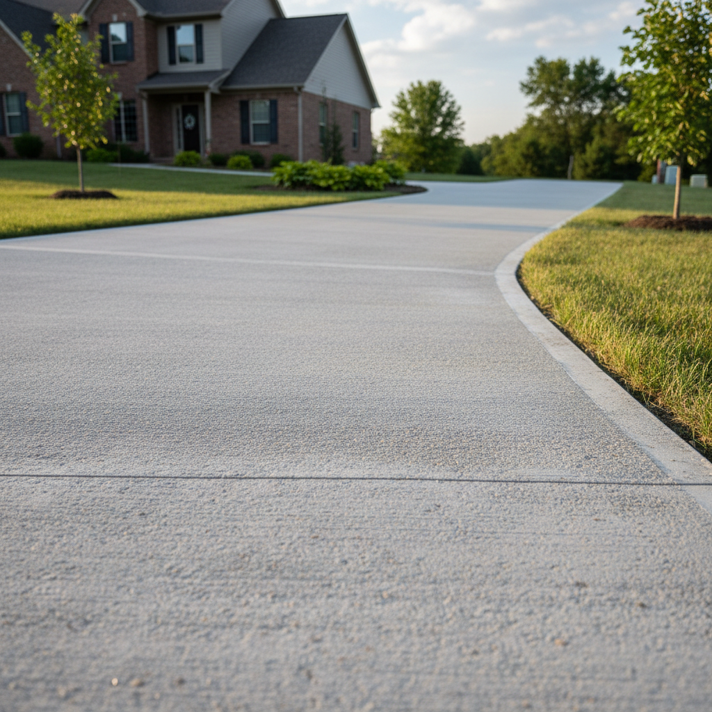 Completed concrete installation work at a residential property in Aurora, MO