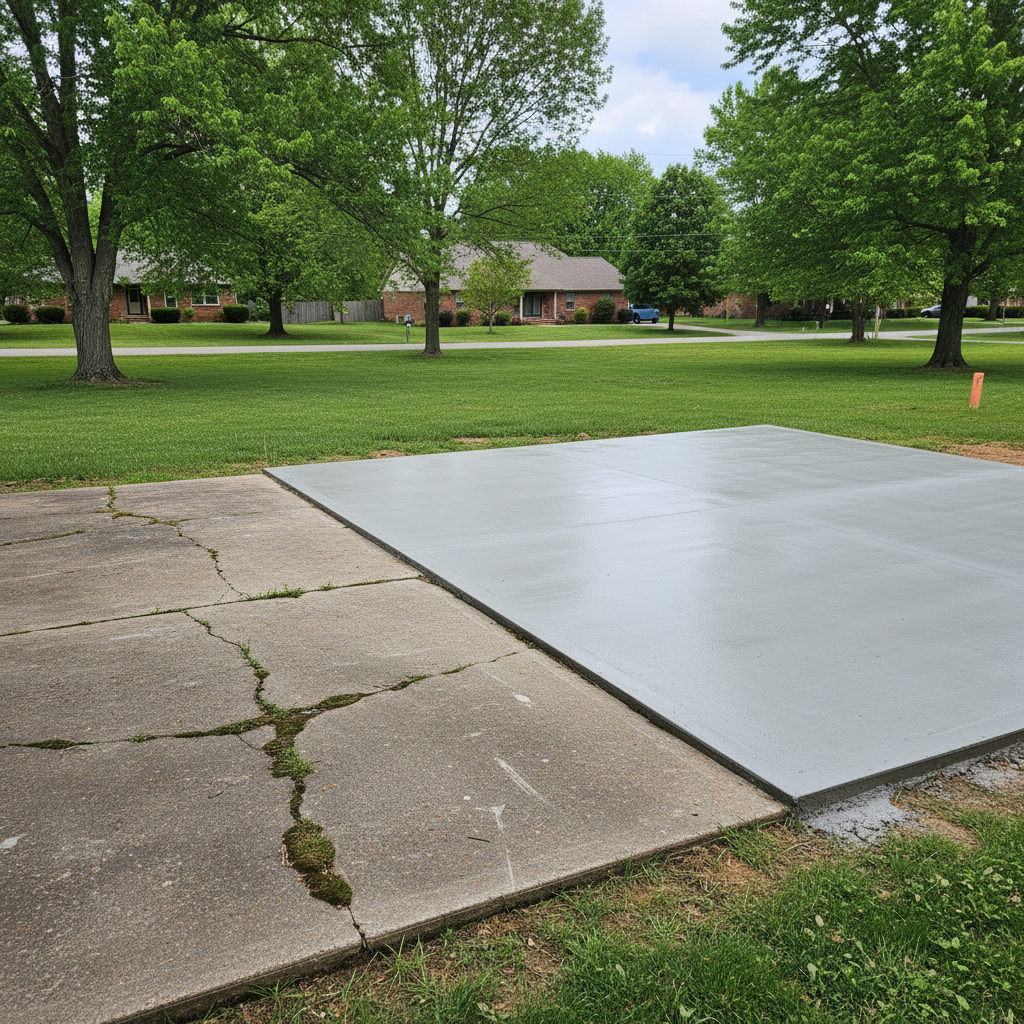 Completed concrete foundations work at a residential property in Aurora, MO