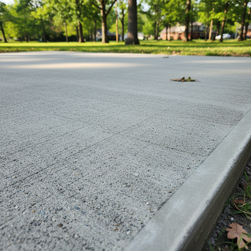 Completed concrete installation work at a residential property in Aurora, MO