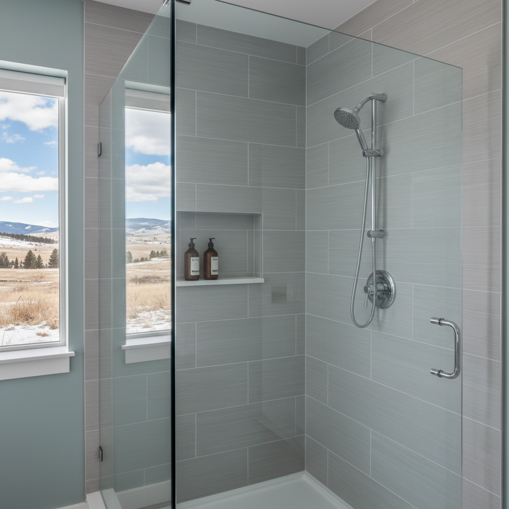 Completed shower replacement work at a residential property in Bozeman, MT