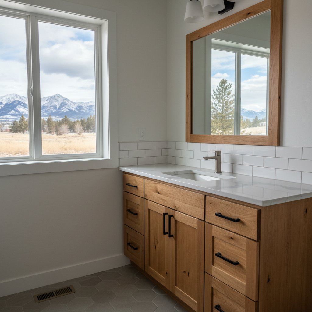 Completed vanity and sink installation work at a residential property in Bozeman, MT