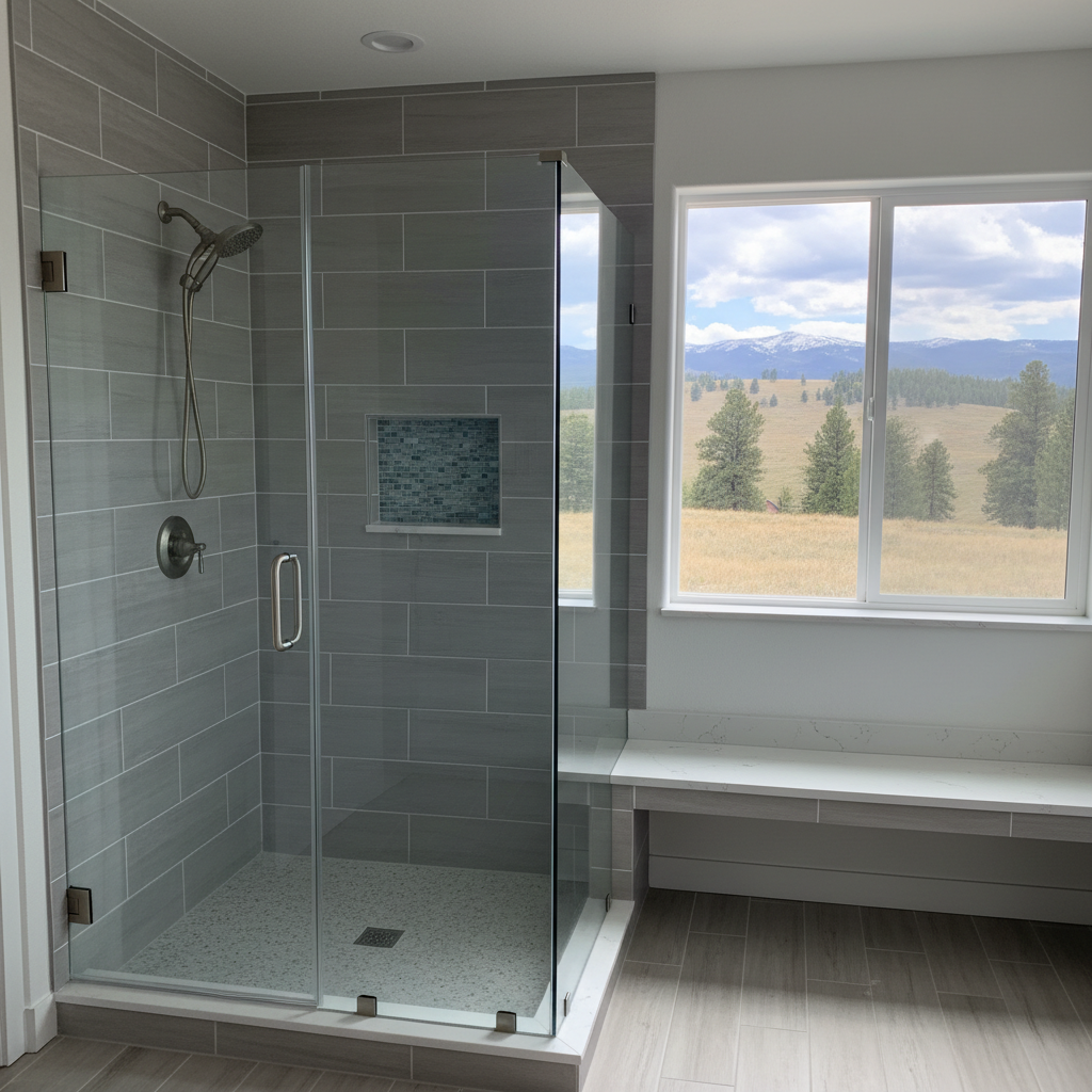 Completed shower replacement work at a residential property in Great Falls, MT