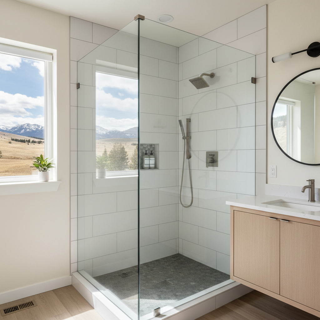 Completed shower replacement work at a residential property in Bozeman, MT