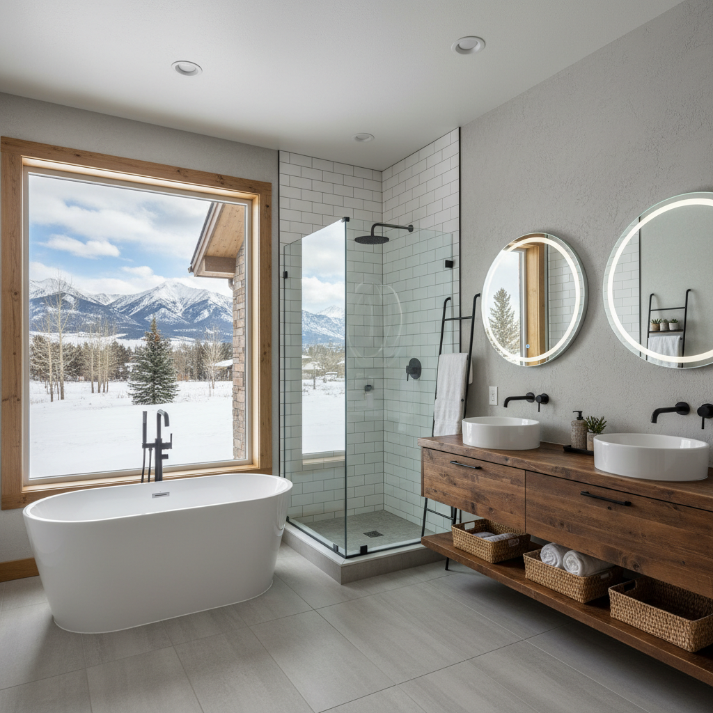 Completed bathroom modernization work at a residential property in Bozeman, MT