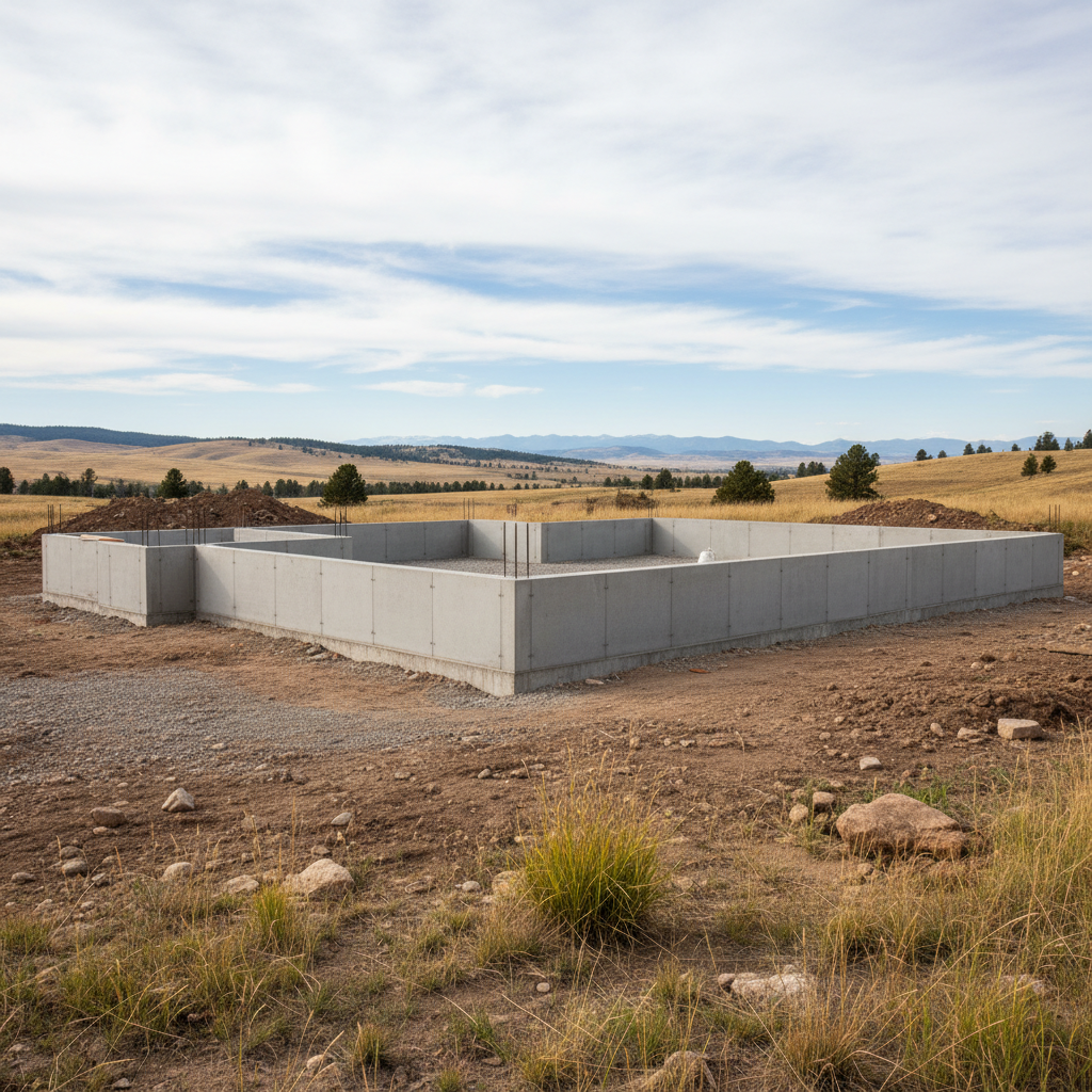 Completed concrete foundations work at a residential property in Billings, MT