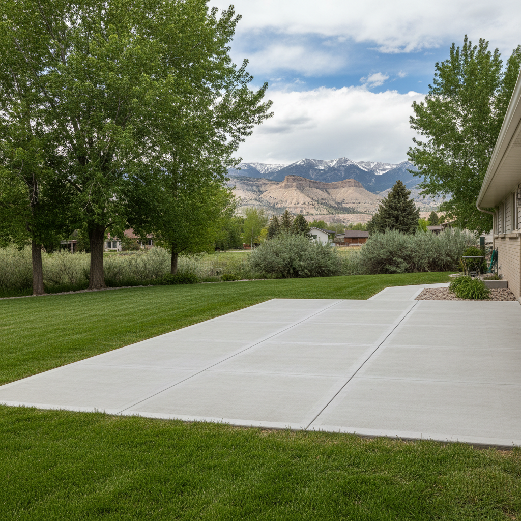 Completed concrete installation work at a residential property in Billings, MT
