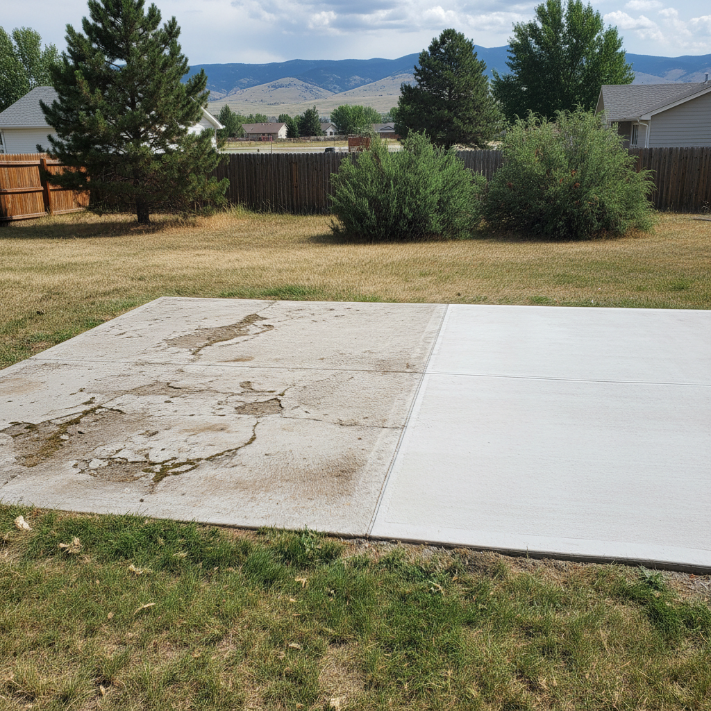 Completed concrete installation work at a residential property in Great Falls, MT
