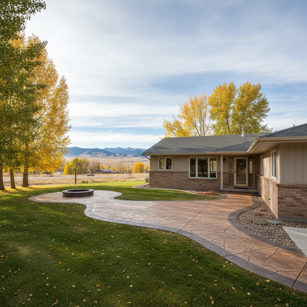 Completed decorative concrete work at a residential property in Great Falls, MT