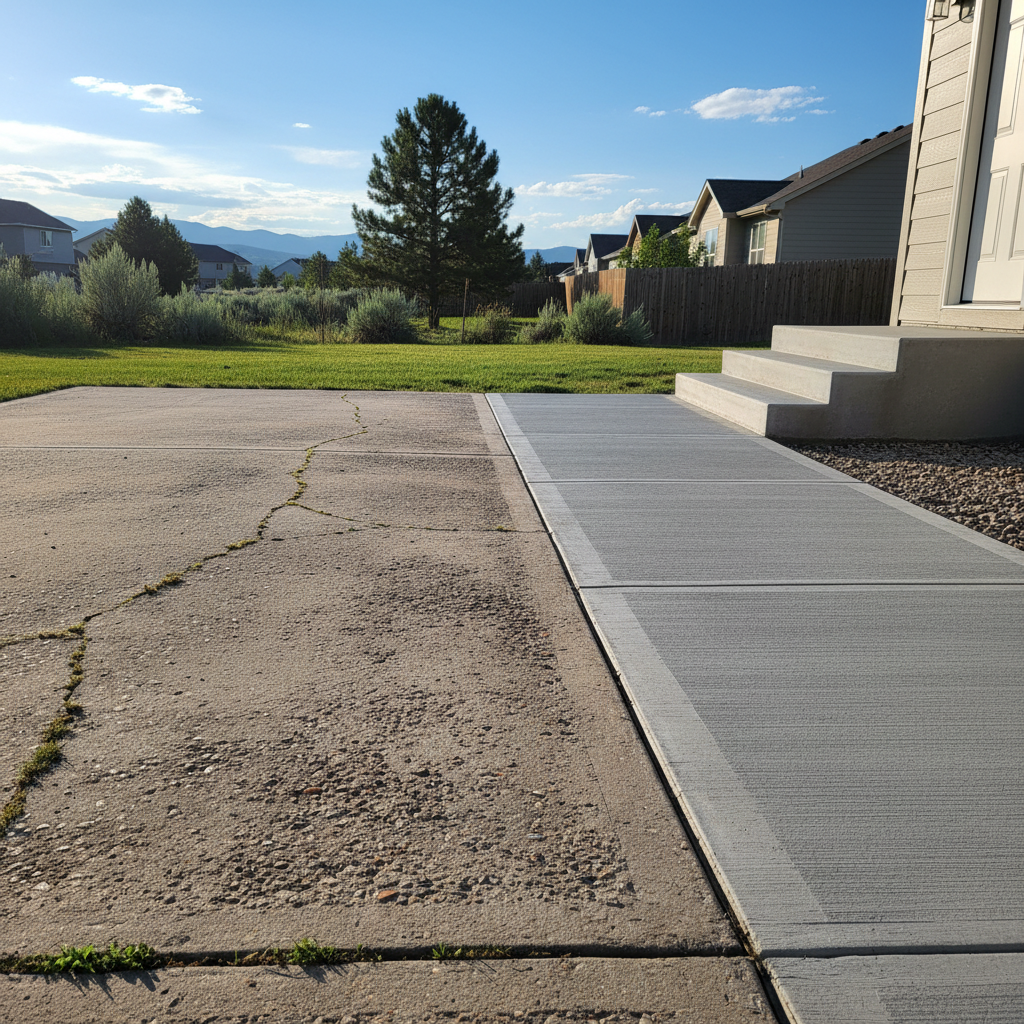 Completed concrete installation work at a residential property in Billings, MT