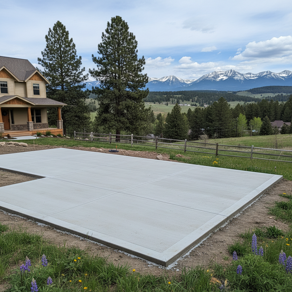 Completed concrete flatwork work at a residential property in Missoula, MT