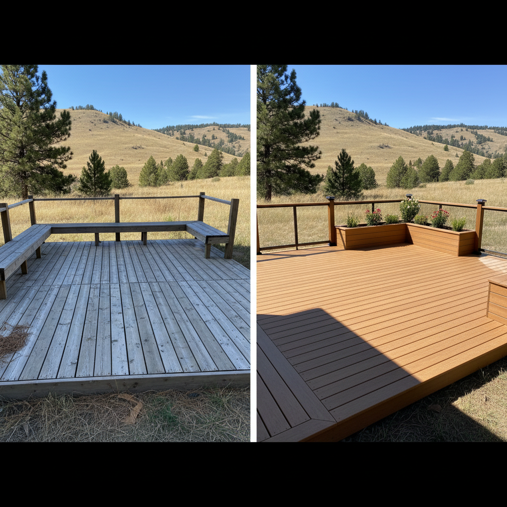 Completed deck construction work at a residential property in Billings, MT