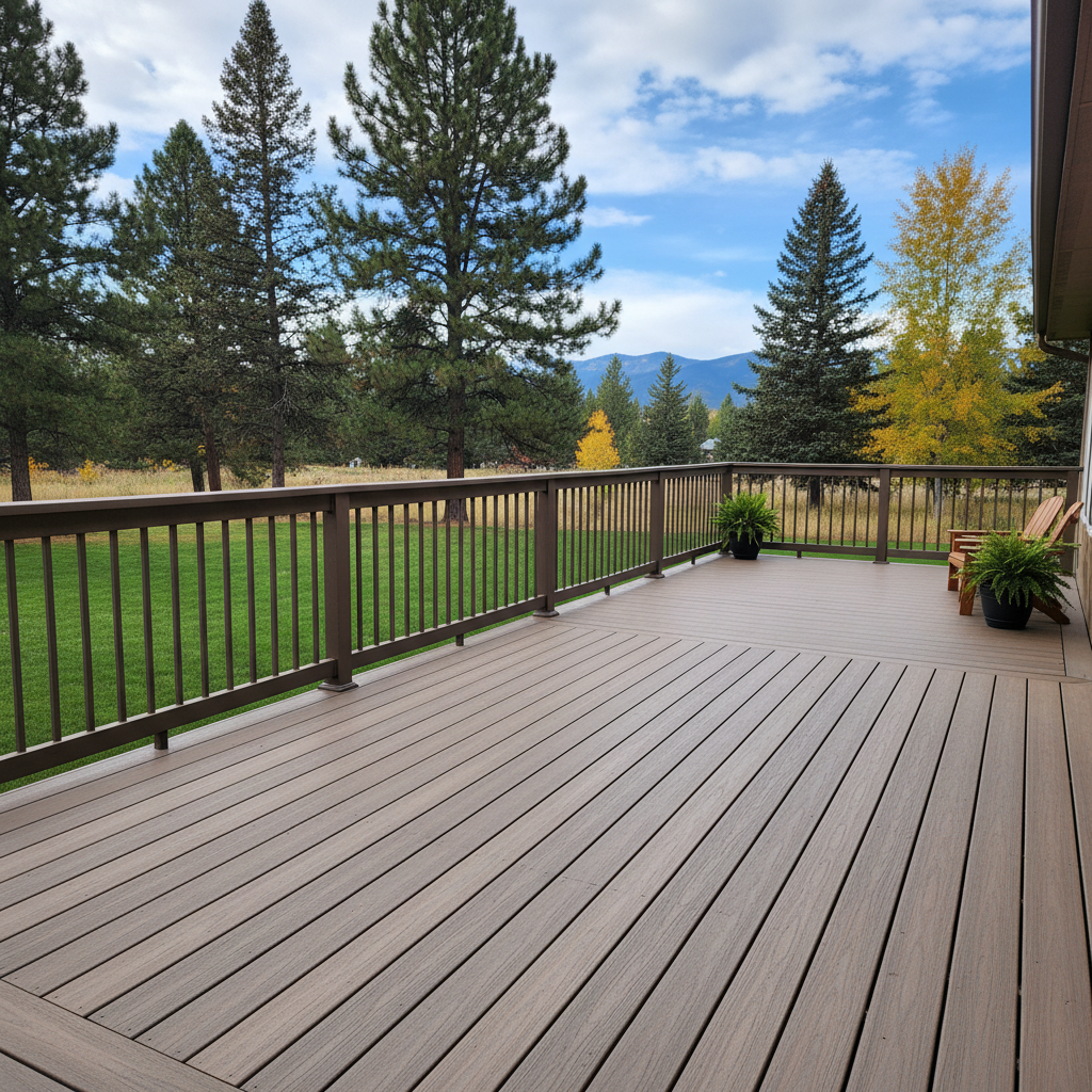 Completed composite decks work at a residential property in Missoula, MT