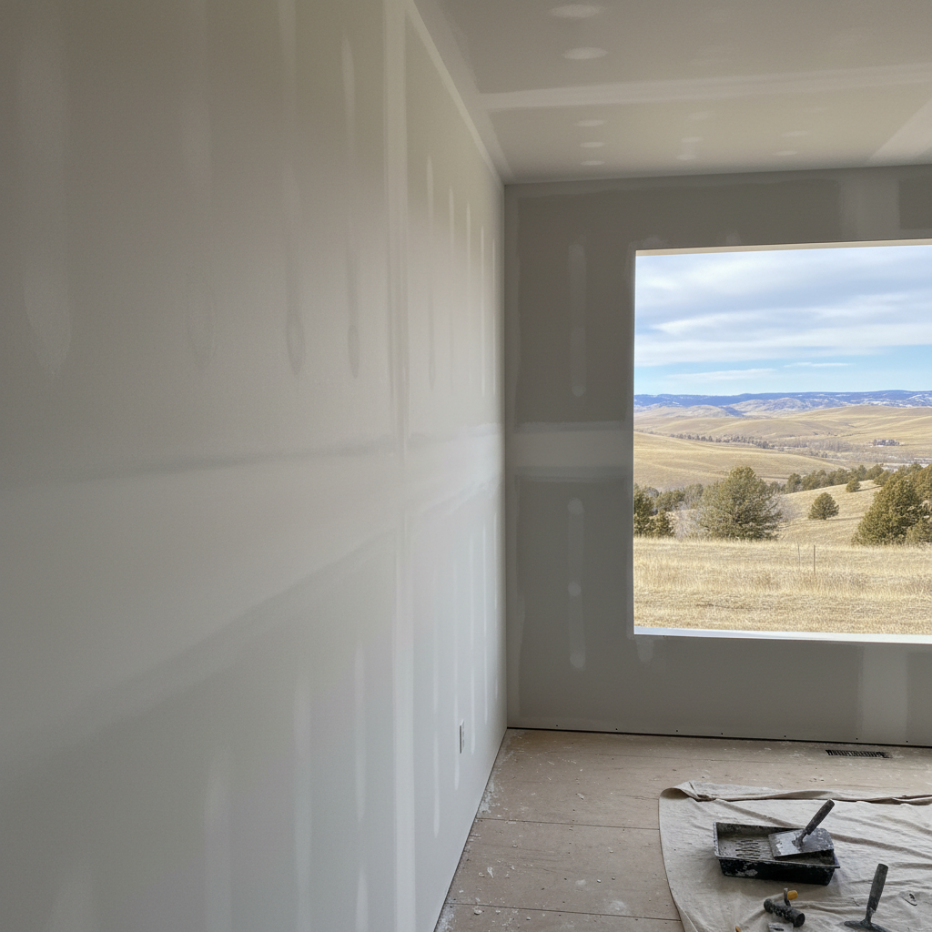 Completed drywall hanging work at a residential property in Billings, MT