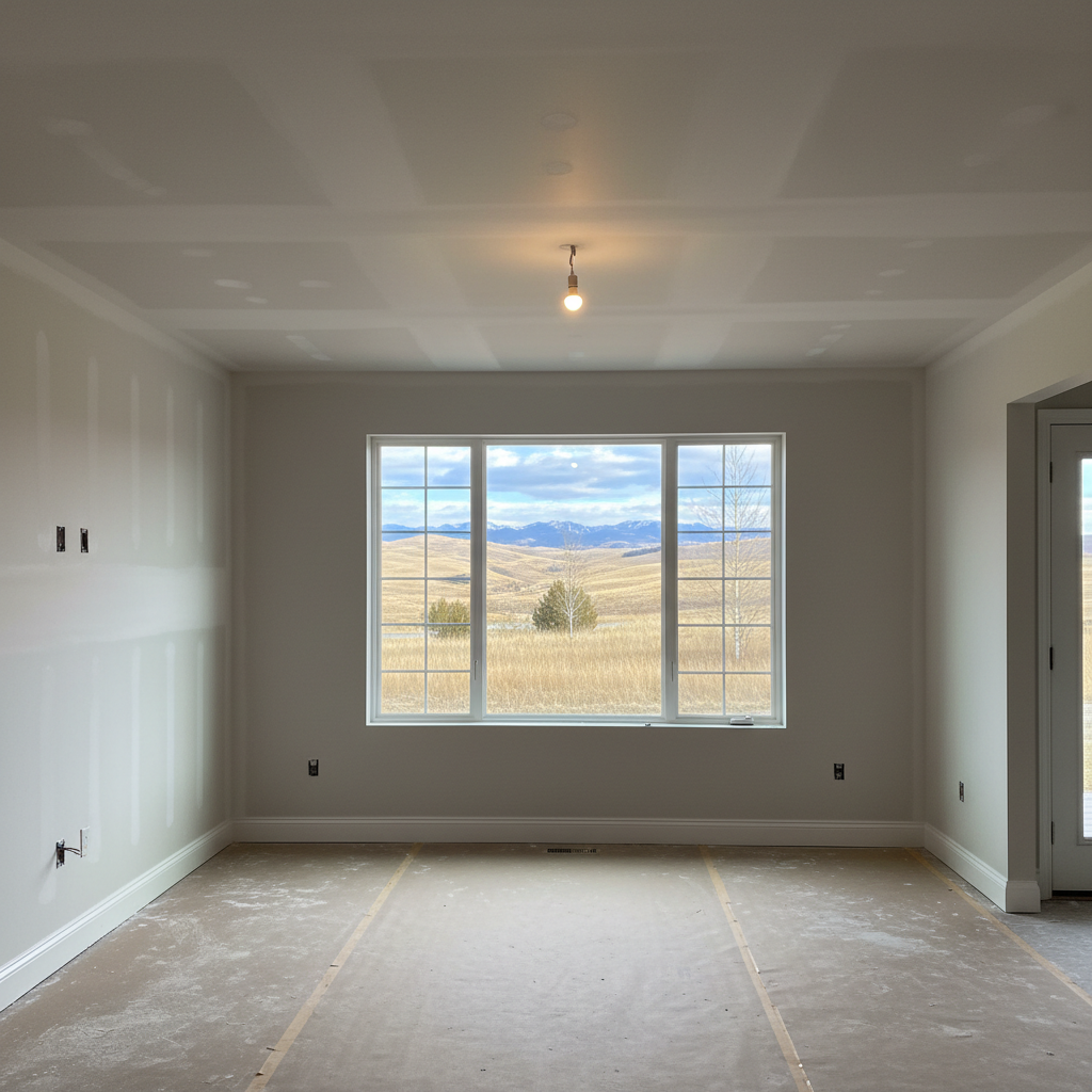 Completed drywall finishing work at a residential property in Billings, MT