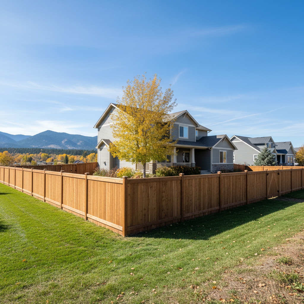 Completed privacy fence installation work at a residential property in Missoula, MT