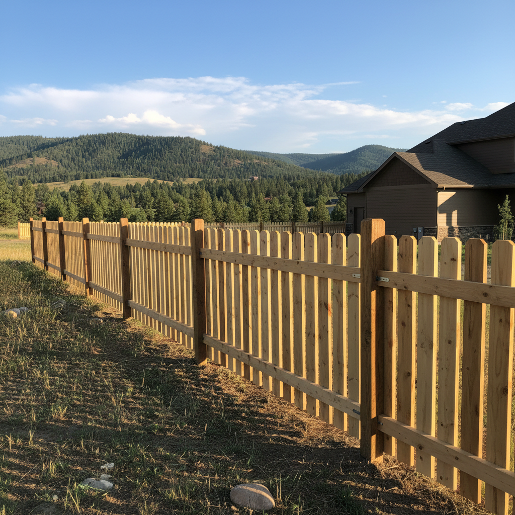 Completed fence repair work at a residential property in Missoula, MT