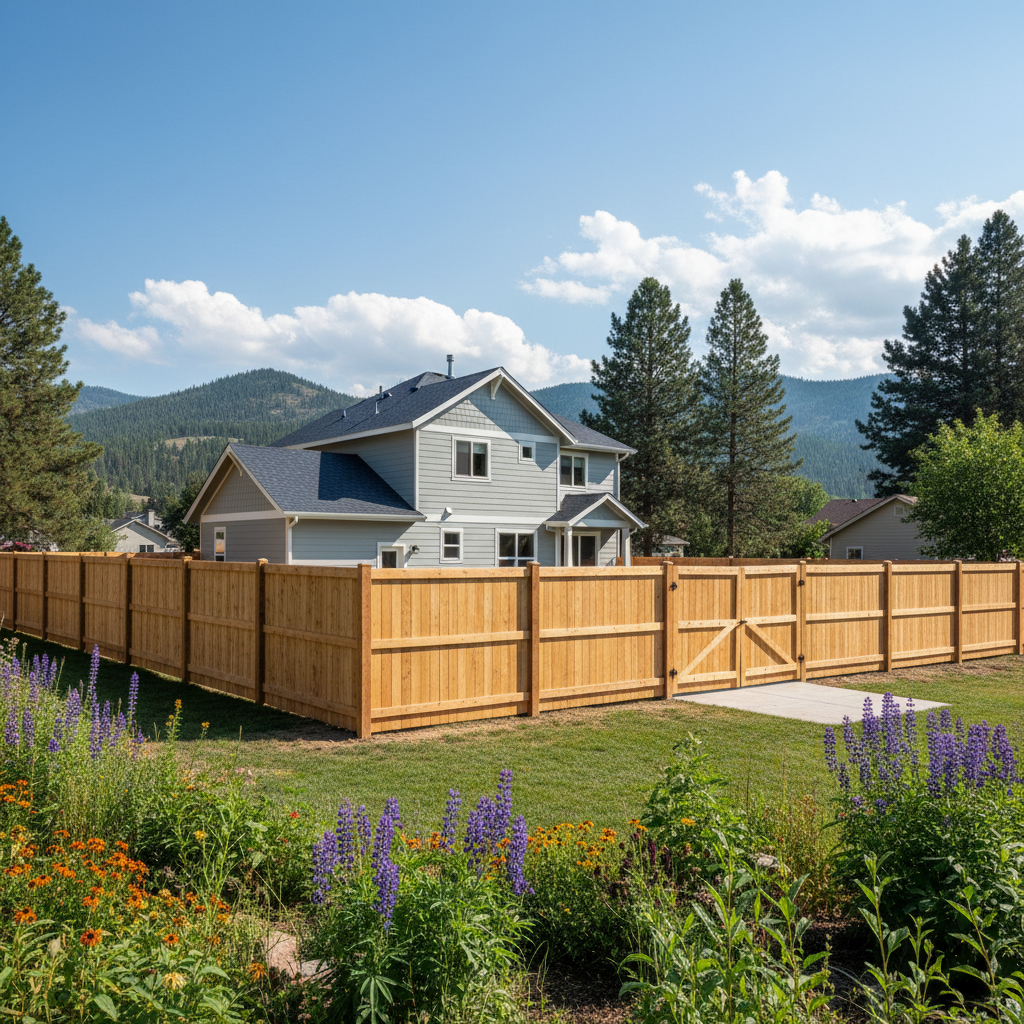 Completed privacy fence installation work at a residential property in Missoula, MT