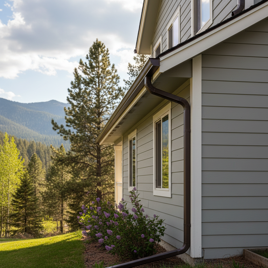 Completed seamless gutter installation work at a residential property in Missoula, MT