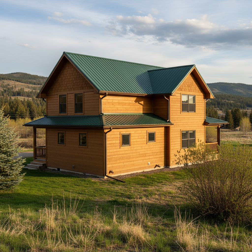 Completed seamless gutter installation work at a residential property in Kalispell, MT