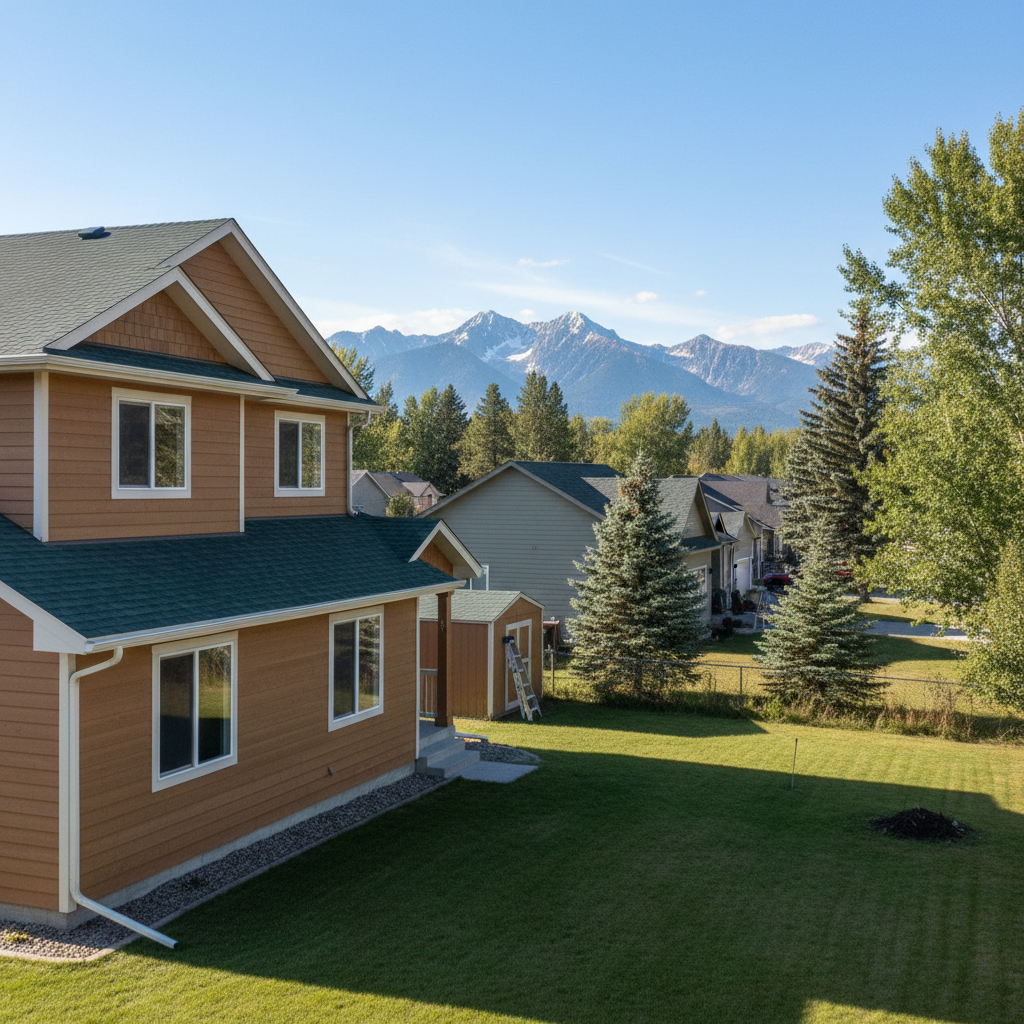 Completed fascia board repair work at a residential property in Kalispell, MT