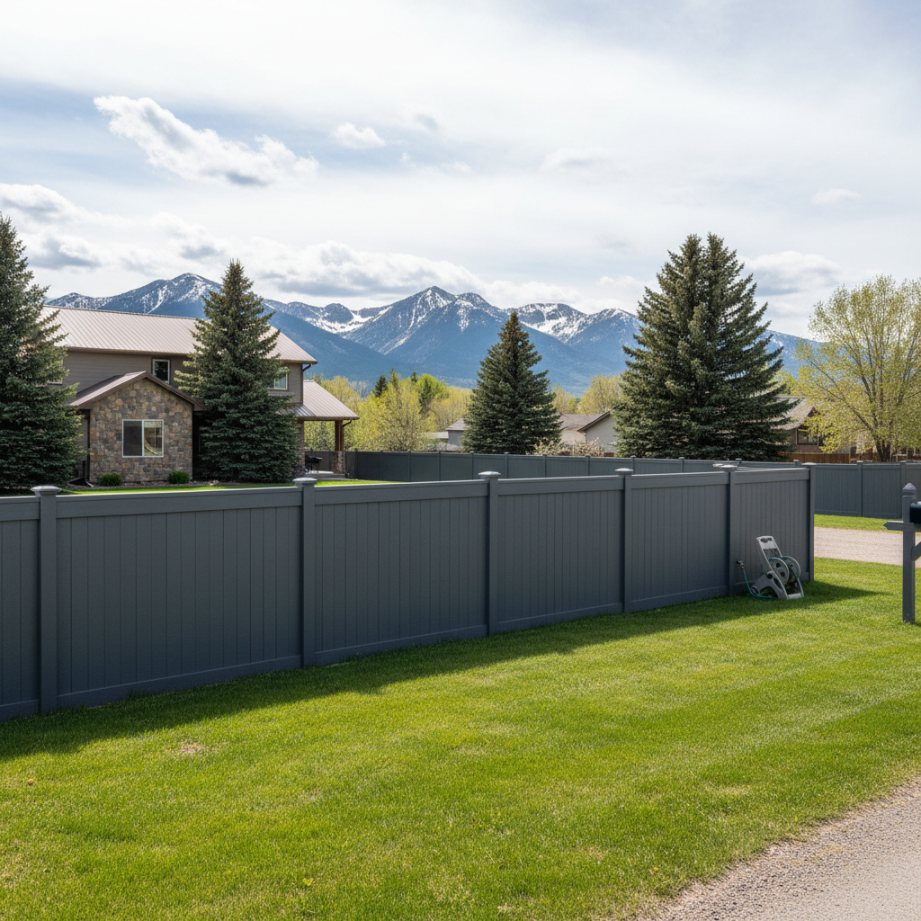 Completed fence painting work at a residential property in Bozeman, MT