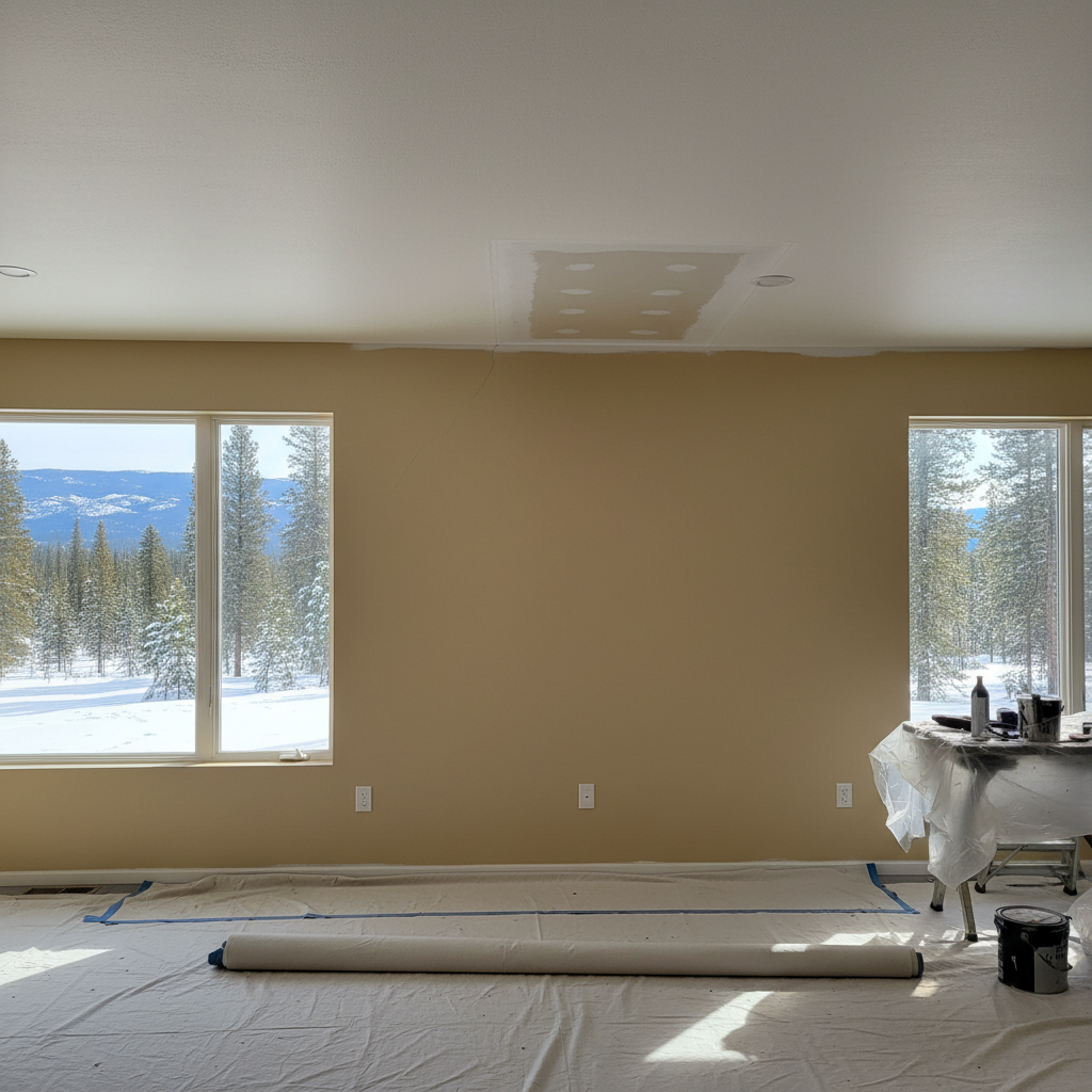 Completed drywall repair and painting work at a residential property in Whitefish, MT