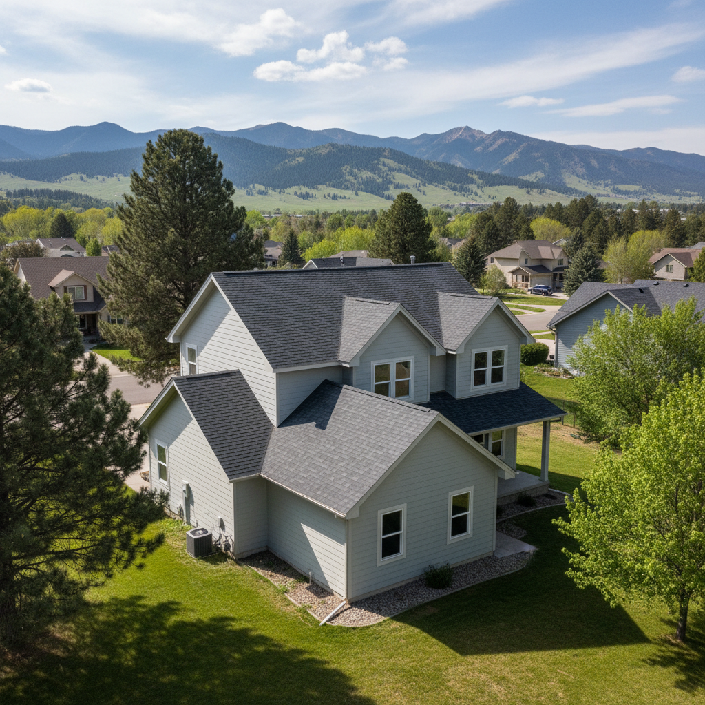Completed asphalt shingle roofing work at a residential property in Helena, MT