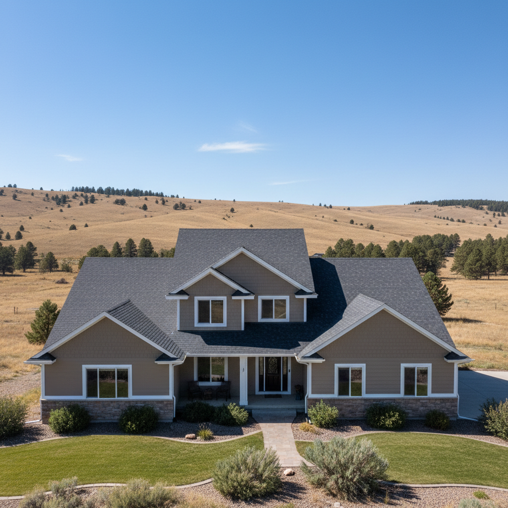 Completed asphalt shingle roofing work at a residential property in Billings, MT