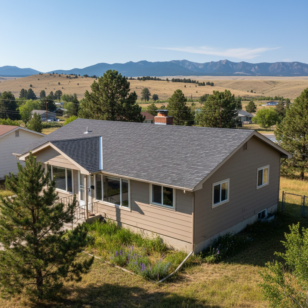Completed asphalt shingle roofing work at a residential property in Helena, MT
