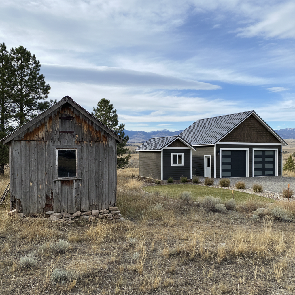 Completed garage design & building work at a residential property in Great Falls, MT