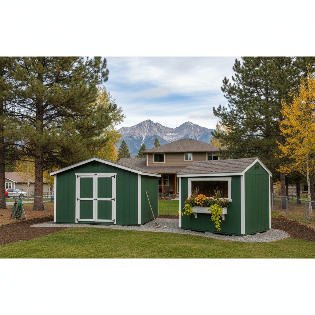 Completed garden sheds work at a residential property in Victor, MT