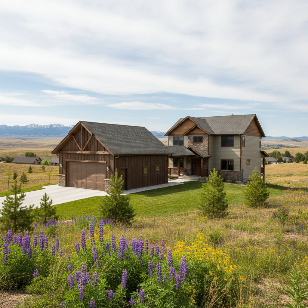 Completed garage design & building work at a residential property in Great Falls, MT