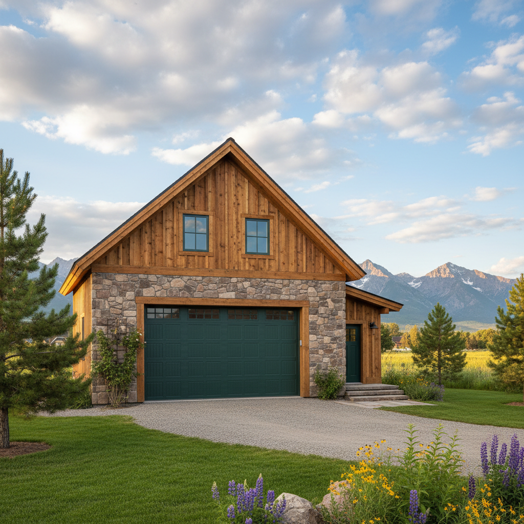 Completed garage design & building work at a residential property in Great Falls, MT