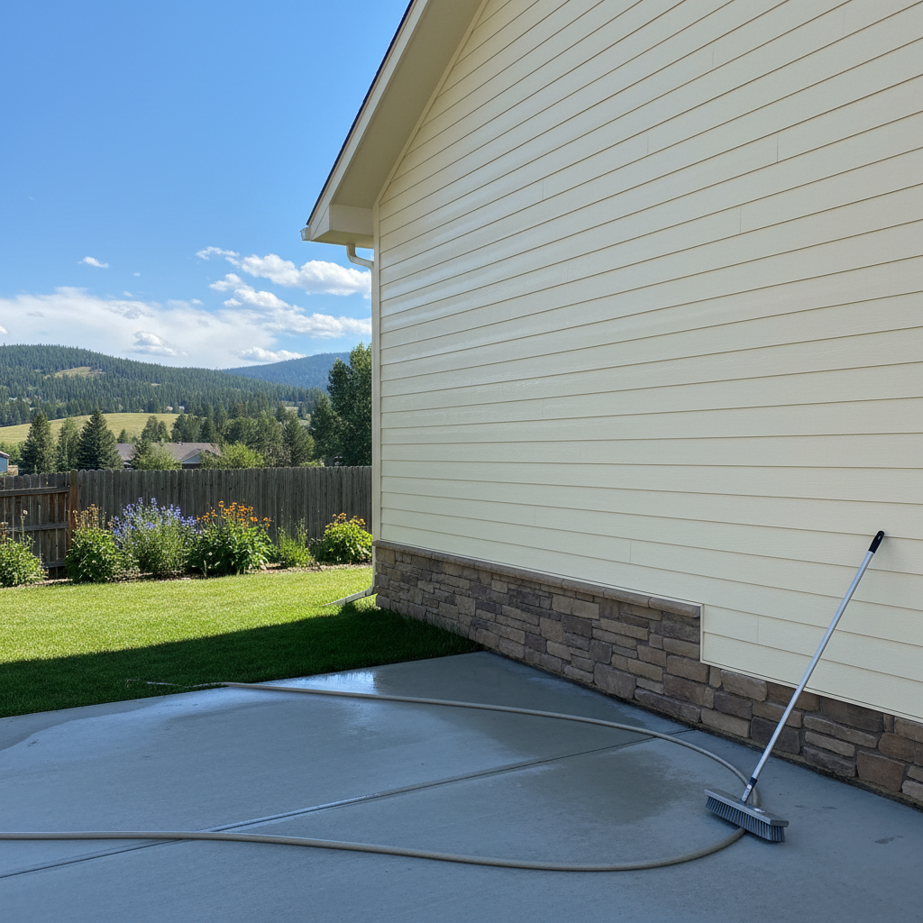 Completed siding cleaning work at a residential property in Missoula, MT