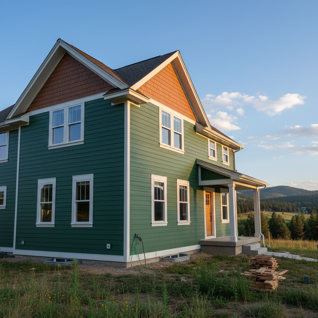 Completed siding installation work at a residential property in Missoula, MT