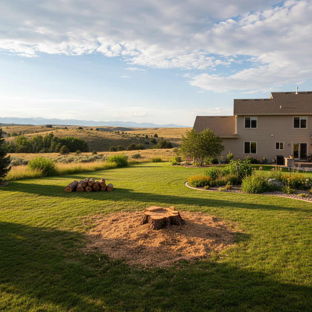 Completed emergency tree removal work at a residential property in Billings, MT