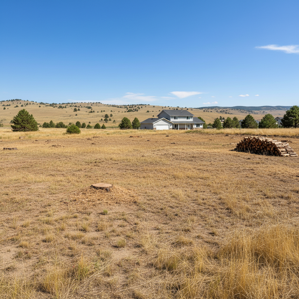 Completed land clearing work at a residential property in Billings, MT