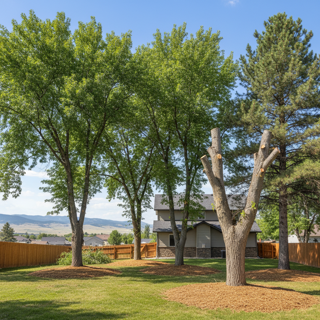 Completed tree health & care work at a residential property in Laurel, MT